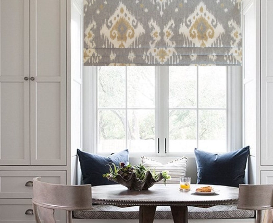 Curtains & Window Treatments Faux Roman Shade Custom Size Flat Roman