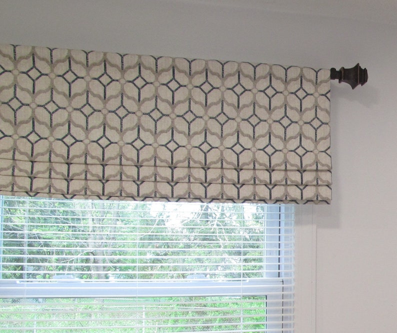 Lined Faux Fake Roman Shade/ Mock Roman Valance/ Modern Etsy