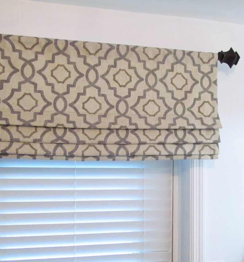 Faux Roman Shade/ Lined Mock Valance/ Fake Roman Shades/ Gray Etsy
