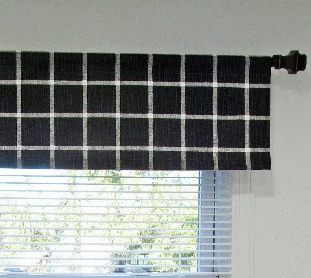 Straight Window Valance/ Flat Valance/ Modern Farmhouse Curtain/ Black