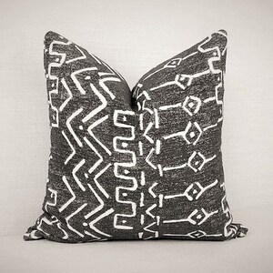 Mud Cloth  African Pillow Cover/ Onyx OR Brown Jacquard Pillow/ Ethnic Throw Pillow Cover/ 2 Color Choice/ Custom Sizing!