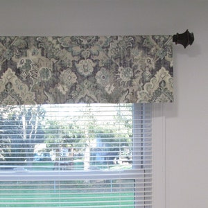 SALE!!! Lined Window Valance 31x12/ Gray-Teal/ #351