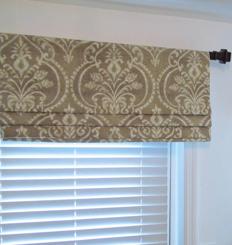 Faux Roman Shade/ Lined Mock Valance/ Blue Faux Roman Shade/ Etsy