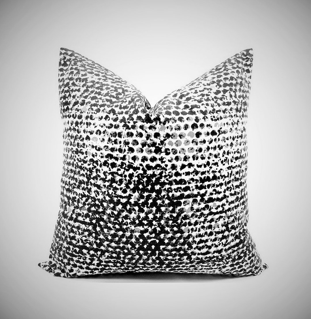 Modern Pillow Cover/ Throw Pillow Cover/ Double Sided Decorative Pillow Cover/ Black, Blue and