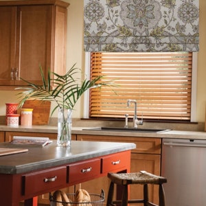 Faux Roman Shade/ Lined Mock Valance/ Vintage Boho Fake Roman Shade/ P.Kaufmann Fabric/ Custom Sizing Available! #276