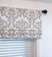 Faux Roman Shade/ Lined Mock Valance/ Premier Prints Traditions/ White-Storm Grey/ Custom Sizing Available! #163