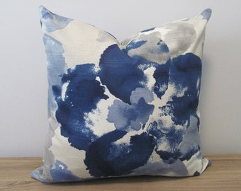 Floral Decorative Pillow Cover/ Double Sided Pillow/ Throw Pillow/ 3 Color Choice Indigo, Amber, Dew/ #128