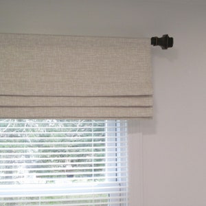 Beige & White Faux Roman Shade/ Modern  Fake Roman Shade/  Textured Look Print/  6 Color Options Available! #095