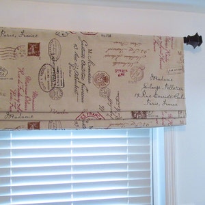 Faux Roman Shade/ Fake Roman Shade/ Modern Farmhouse Curtains/ Richloom Postscript Canvas Ruby/ Custom Sizing Available! #089