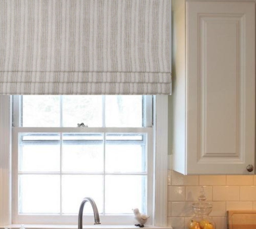 Curtains & Window Treatments Faux Roman Shade Custom Size Flat Roman