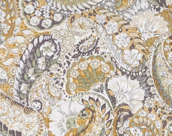 Lined Flat Window Valance/ Floral Paisley Curtain/ Bedroom, Kitchen, Living Room/ Paisley Amber/ Custom Sizing Available! #198