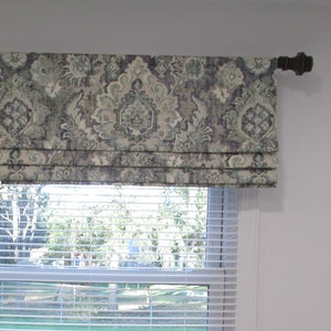 Boho Medallion Faux Roman Shade/ Fake Roman Shades in Moonlight/ Lined Mock Valance/ Custom Sizing Available! #351