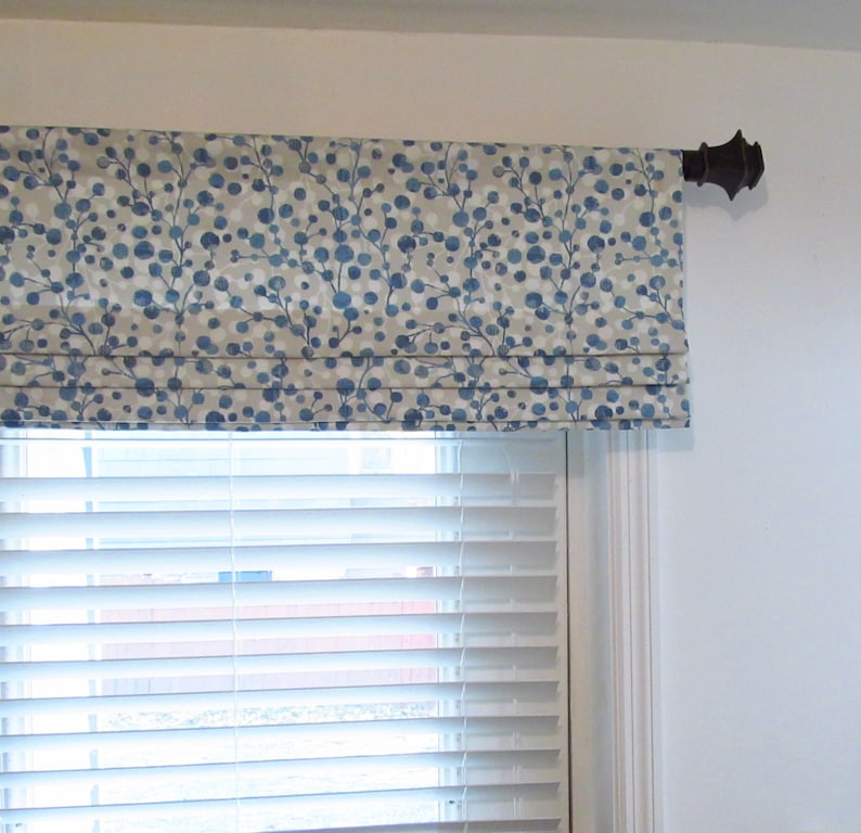 Faux Roman Shade Fake Roman Shades Blue Roman Valance/ Etsy