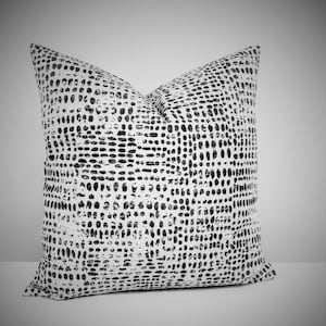 Black & Grey Dots/ Double Sided Decorative  Pillow Cover/ Lumbar Pillow Cover/ Black-Gray-White/ Custom Sizing! #352