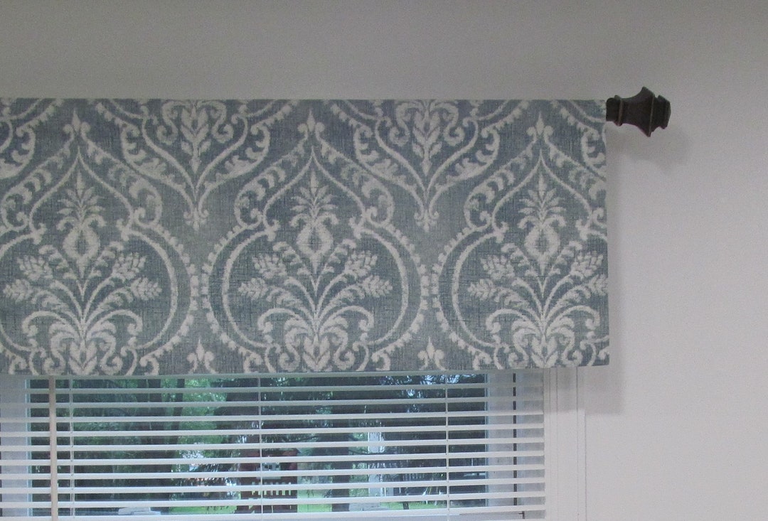 Blue Straight Window Valance/ Kitchen, Bedroom, Living Room Valance ...