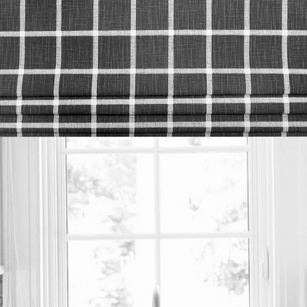 Gingham Roman Shade Etsy