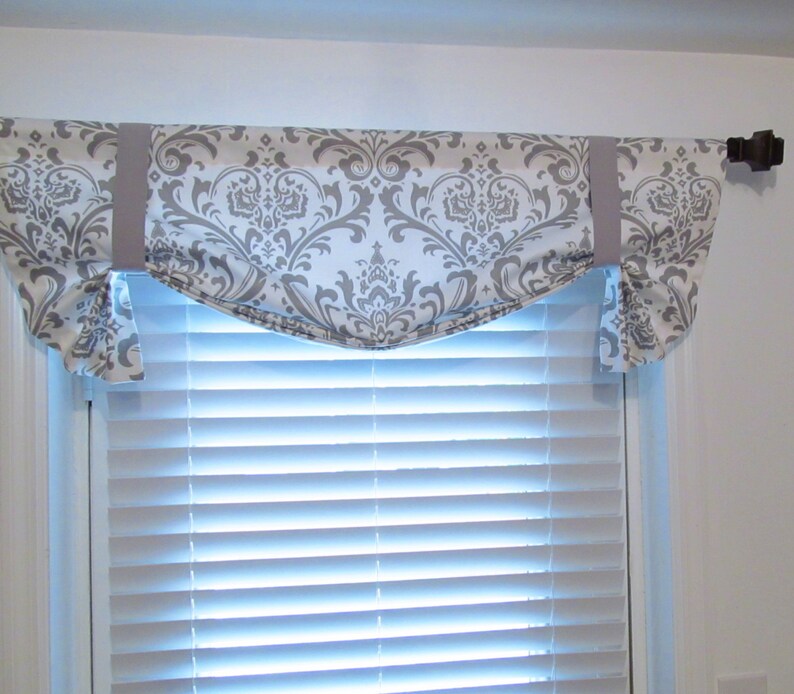 Tie up Valance/ London Valance/ Lined Curtain/ Storm Gray Etsy