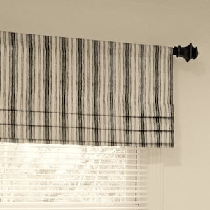 Faux Roman Shade - Grey Stripes/ Lined Mock Valance/ Modern Farmhouse Shade/ Magnolia Home Brunswick Grey/ Custom Sizing Available! #206