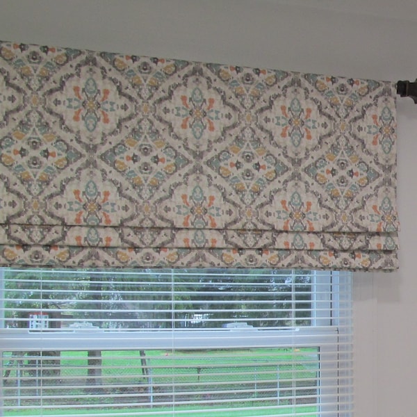 Faux Roman Shade/ Lined  Mock Valance/ Fake Roman Shade/ Kelly Ripa Home Seen & Heard Shell / Custom Sizing Available! #353