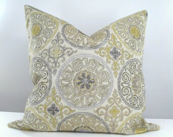 Ethnic Beige  Pillow Cover/ Custom Pillow 16x16, 18x18, 20x20/ Decorative Accent Pillow Cover/ Square Pillow Cover/ Kravet Upholstery Fabric