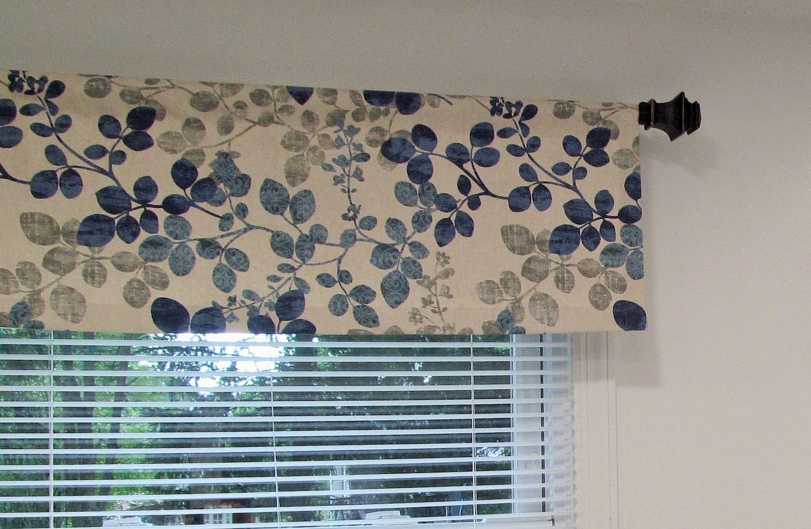Denim Blue Straight Window Valance/ Richloom Cabrera Linen/ Etsy