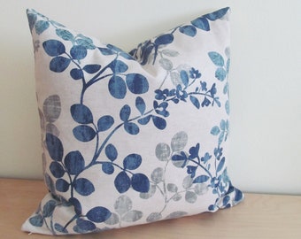 Floral  Linen Pillow Cover/ Richloom Cabrera/ Decorative Accent Pillow/ 3 Colors Choice Denim-Blush-Fiesta  #239