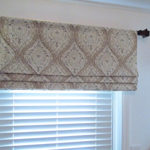 Faux Roman Shade/ Lined  Mock  Valance/ Fake Roman Shades/  Ariana Linen/ Custom Sizing Available! #156