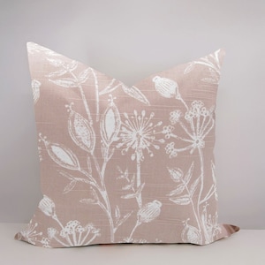 Floral Blush Pillow Cover/ Decorative Throw Pillow Cover/ Double Sided Pillow Cover/  Custom Sizing! #057