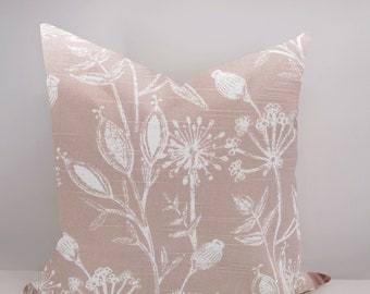 Floral Blush Pillow Cover/ Decorative Throw Pillow Cover/ Double Sided Pillow Cover/  Custom Sizing! #057