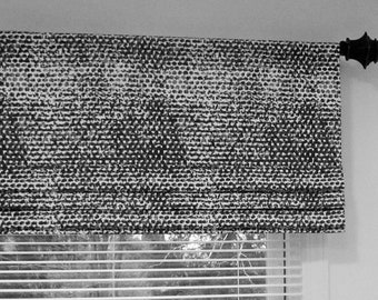 Shadow Black Faux Roman Shade/ Lined Mock Valance/ Black & White Modern Fake Roman Shades/ Custom Sizing Available! #357