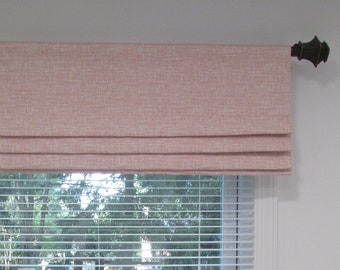 Custom Faux Roman Shade/ Pink-White Modern  Fake Roman Shade/  Blush Textured Look Print/  Other Color Options Available! #096