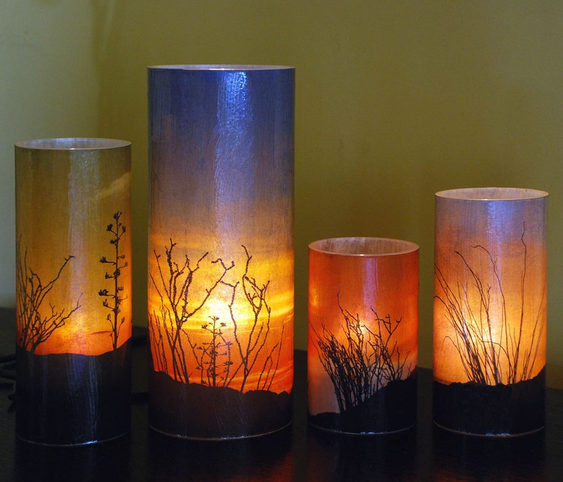 Desert Sunset Ocotillo and Agave. 1 Large Size Candle Cover Etsy