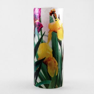 Iris electric candle cover. 1 large size includes a free Electric Tea Light. Backyard decor. Outdoor lighting. Battery lights. Flameless. image 4