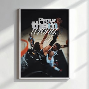 Ja Morant - Motivational Poster, Inspirational Wall Art, Home Gym Decor, Motivation Wall Art, Office Art, Success Quote, Basketball, NBA