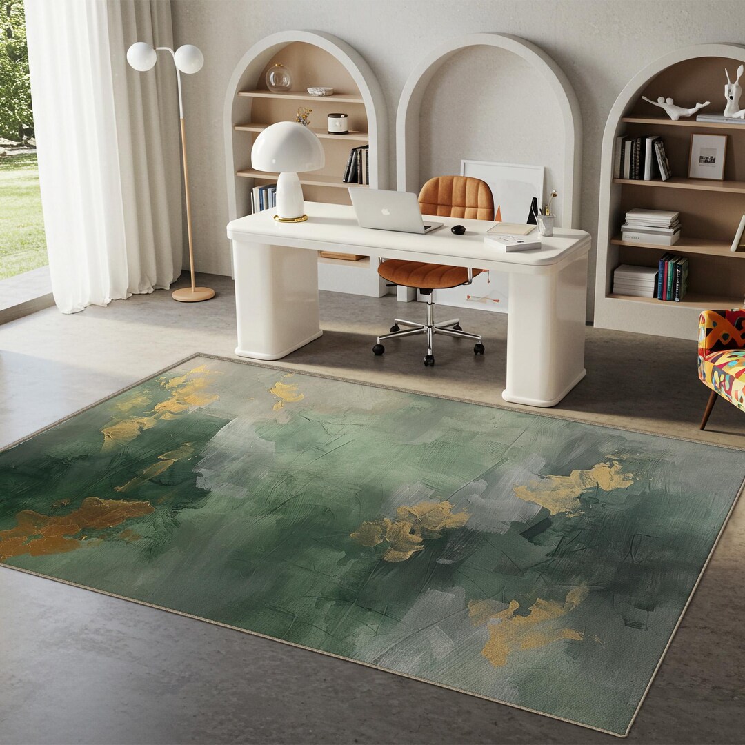 Sage Green Area Rug, Modern Artistic Design, Non-slip - Etsy