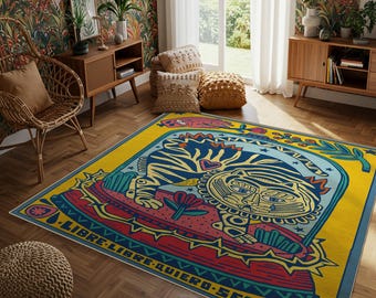 Maximalist Tiger Area Rug, Eclectic Home Decor