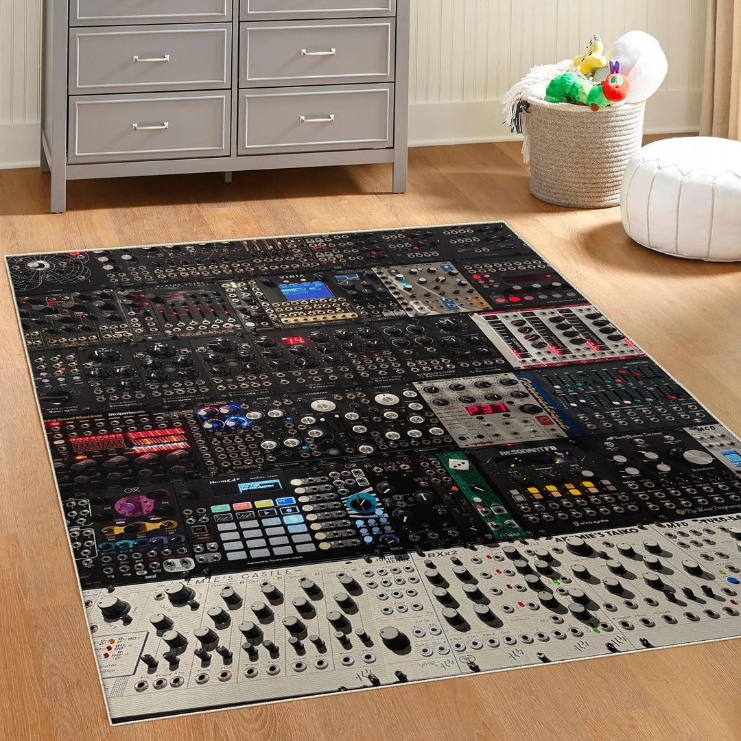 Synth Mat Your Music Studio Synthesizer Digital Print Rug, Washable Rug, Area Rug ...