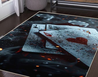 Tappeto con stampa digitale di carte da gioco, tappeto lavabile, tappeto popolare, arredamento per la casa, tappeto moderno, tappeto per corridoio, tappeto da area, tappeto da cucina, tappeto di lusso