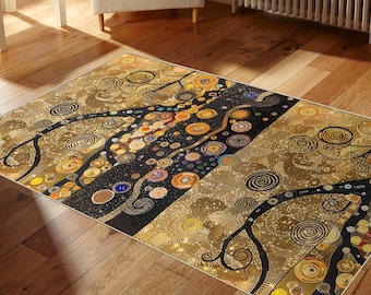 Tappeto ispirato a Gustav Klimt, stile Art Déco Boho