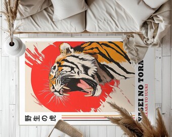 Tappeto tigre giapponese Wabi-Sabi: tappeto morbido antiscivolo