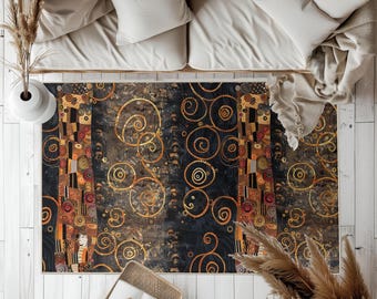Tappeto ispirato a Gustav Klimt, tappeto con stampa artistica moderna