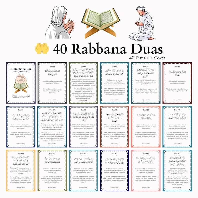 40 Rabbana Duas | Quranic Supplications Printable | Digital Download ...