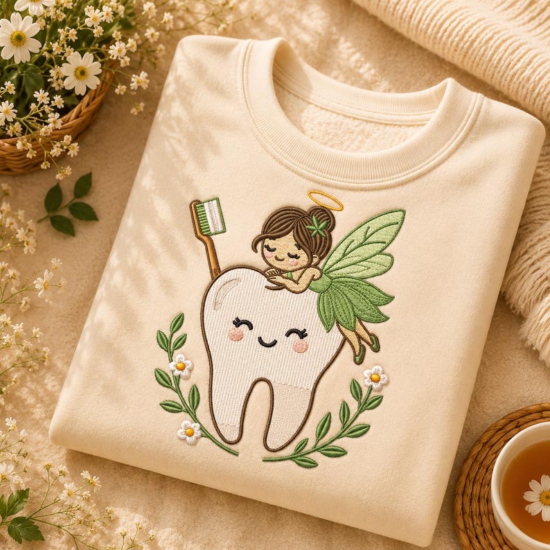 Tooth Pes Tooth Fairy Embroidery Design, Dental Machine Embroidery File (PES DST ...