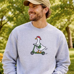 Embroidery Design: Duck Riding Scooter, Goose With Cap, Street Style ...