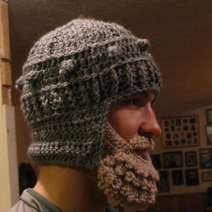 Medieval Helmet/ Manly-Man Beard Crochet Pattern- Teen/Adult