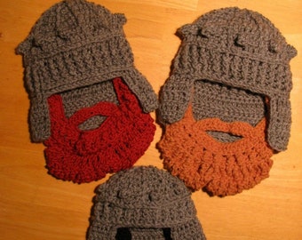 Patrón de sombrero y barba de crochet de inspiración medieval (talla para niño/niña)