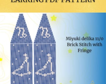 Patrón de aretes de la constelación de Capricornio: Gráfico de cuentas Miyuki Delica (PDF)