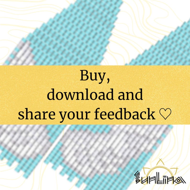 Puede incluir: Dise&ntilde;o abstracto con un patr&oacute;n de formas celeste y grises. La imagen incluye el texto "Buy, download and share your feedback" sobre un fondo amarillo. El logo de "Sualina" est&aacute; en la esquina inferior derecha.