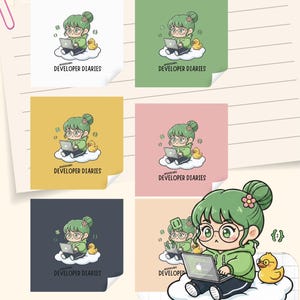 Maomao Programmierer Tagebücher Aufkleber - Anime Coder Girl PNG (Digitaler Download)