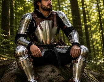 Medieval Knight Armor, Handmade Steel Plate Suit for LARP Cosplay Renaissance Costume